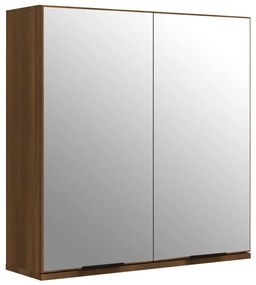 817068 vidaXL Dulap de baie cu oglindă, stejar maro, 64x20x67 cm