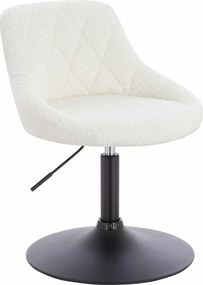 HR1054N Scaun Crem Boucle cu Bază Neagră