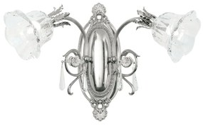 Aplica de perete design clasic LA BOHEME 2L, argintiu antic