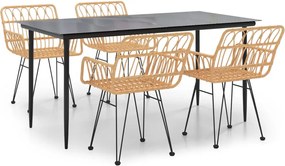 vidaXL Set mobilier de grădină, 5 piese, poliratan