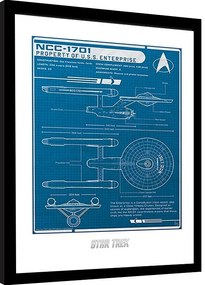 Afiș înrămat Star Trek - USS Enterprise's plan