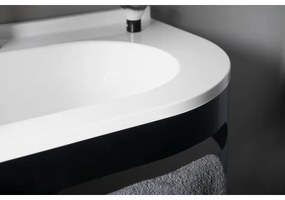 Sapho - Lavoar încastrat de colț PULSE 75x43 cm marmură/alb