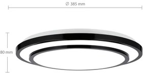 Plafonieră LED dimabilă Brilagi LUCIANO LED/48W/230V 3000-6500K ø 39 cm negru + telecomandă