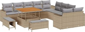 vidaXL Set de canapele pentru grădină 17 pcs Beige și gri deschis