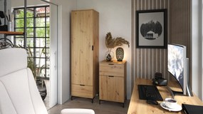 Mazzoni Comodă LANA K-100 Stejar Artisan - DULAP VERTICAL CU 4 UȘI