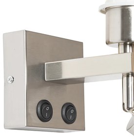 Lampa de perete moderna din otel cu lampa de citit - Brescia