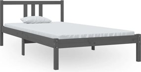 vidaXL Cadru de pat, gri, 100x200 cm, lemn masiv de pin