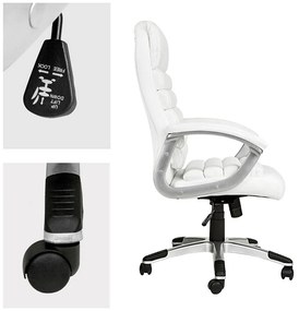 Scaun de birou directorial premium-alb