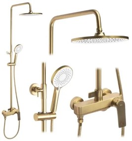 REA-P2400 - Set de duș AVALON cu baterie, finisaj auriu periat