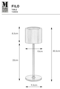 Lampă LED reîncărcabilă dimabilă Markslöjd 108658 FILO LED/2W/5V IP44 30cm alb