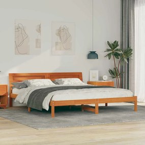 vidaXL Cadru de pat Maro ceruit 180 x 200 cm Lemn de brad solid