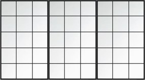 vidaXL Oglinzi de perete, 3 buc., negru, 100x60 cm, metal