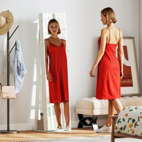 HOMCOM Dulap Bijuterii LED Alb cu Cheie | Aosom Romania