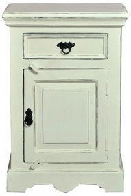 Comoda cu sertar din lemn de mango Toledi, alb antic, 72 cm