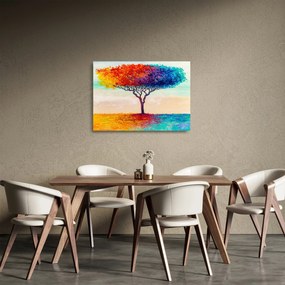 Tablou pe sticlă cu pom pictat (70x50 cm)