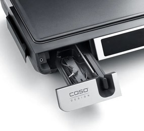 Gratar electric 3 în 1 Caso Germany SteakMaster Pro, 2000 W, 34 x 24 cm, 80-240°C, Acoperire ceramica, Timer, Comanda tactila, Inox/Negru