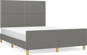 vidaXL Cadru de pat fără saltea, gri închis, 140x200 cm, textil