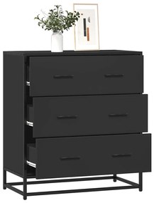 vidaXL Dulap, negru, 68x35x76 cm, lemn prelucrat și metal