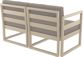 Set terasă Margo, polipropilenă și fibră de sticlă, bej taupe