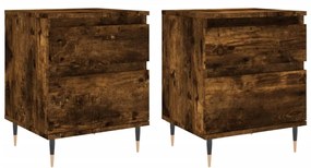 vidaXL Noptiere, 2 buc., stejar fumuriu, 40x35x50 cm, lemn compozit