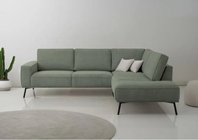 Colțar verde cu tapițerie din chenille (cu colț pe partea dreaptă/în formă de ”L”) Amsterdam – Scandic