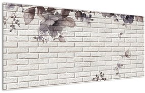 Tablou cu perete și buchet (120x50 cm)