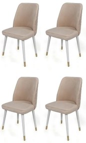 Set de scaune de sufragerie Hugo Cream and White,4 buc.