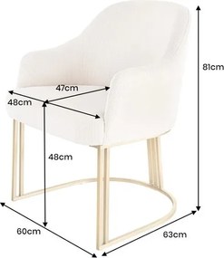 Set de 2 scaune, Catifea Raiata, Bej, EXTRAVAGANCIA, A-46201 VC