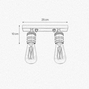 Plafoniera cu 2 surse de lumina din alama personalizabila Vesta