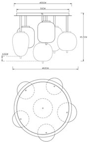 Lustră aplicată BLACKY 6xE14/40W/230V alamă Globo 15345-6DMM