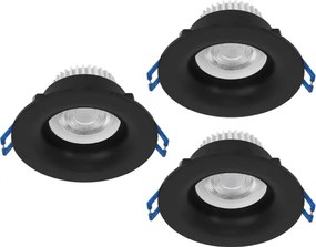 Eglo 902274 - Set 3x spoturi LED încastrate pentru baie SALABATE, 4,9 W, 230 V, Ø 8,8 cm, IP65, negru