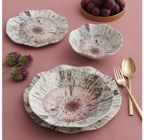 Set veselă 24 piese multicolor/porțelan