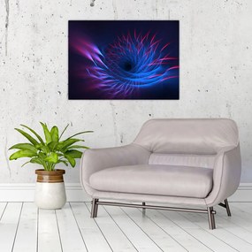 Tablou pe sticlă - abstaracție cu floare (70x50 cm)