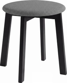 MAZZONI EXPORT Taburet rotund ZOI Gri (Storm 97) / cadru din lemn de fag negru