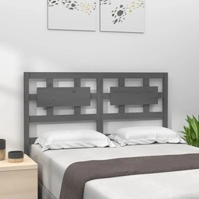 vidaXL Tăblie de pat, gri, 125,5x4x100 cm, lemn masiv de pin