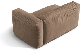 Modul pentru canapea modulară maro deschis cu tapițerie din catifea (cu colț pe partea dreaptă) Martina – Micadoni