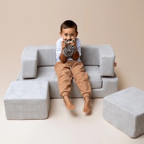 Teren de joacă din spumă turcoaz 6 buc. din catifea reiată înălțime 40 cm 100x35 cm Montessori – Meowbaby