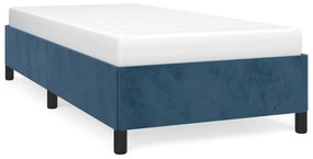 347298 vidaXL Cadru de pat, albastru închis, 90x190 cm, catifea