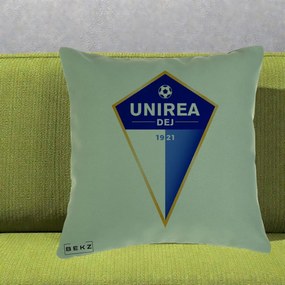 Perna Personalizata Unirea Dej 1921 Fotbal, 40x40 cm, Verde, Husa Detasabila, Perna Inclusa, BEKZ®