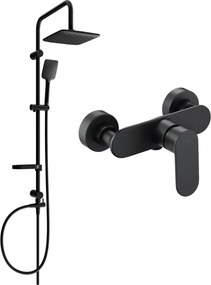 Mexen Milo Sven set de duș aplicat cu duș de ploaie și baterie de duș, negru - 71340262-70