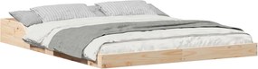 vidaXL Cadru de pat Maro 140 x 220 cm Lemn de pin masiv