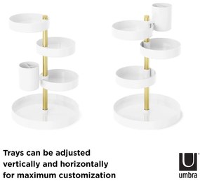 Organizator de baie alb pentru cosmetice din plastic Pirouette – Umbra