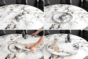 Masa rotunda SPIN 150cm alb gri auriu