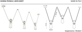 Lustra cu 3 pendule design retro realizata manual din ceramica URBAN
