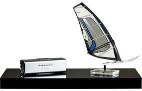 Raft de perete Volato, 90 cm, negru lucios