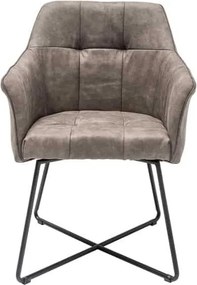 Set de 2 scaune elegante cu cotiere confortabile Loft, vintage taupe