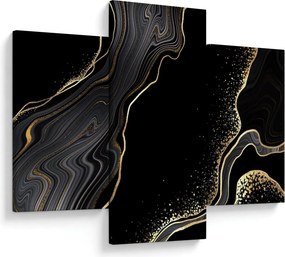 Tablou - Marmură negru - auriu (90x60 cm)