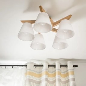 Lustr ANTONIO 5xE14/40W/230V, montaj plafon, stejar