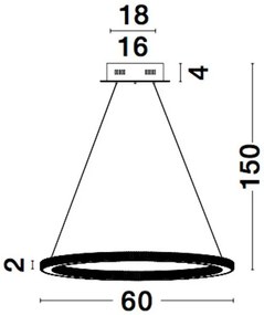 Lustra LED dimabila design elegant CILION 60cm