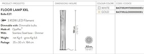 Lampadar design Art Deco realizat manual Bach XXL White